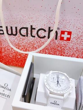 Swatch White Speedmaster-Inspired Chronograph Ring